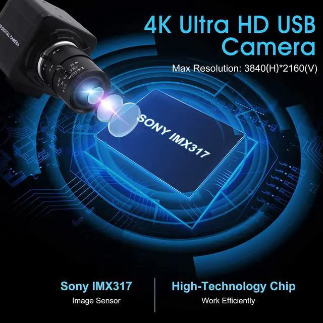 Alt view image 3 of 5 - ALPCAM USB Camera 4K Ultra HD Mini Webcam with 2.8-12mm Optical Zoom Lens Camera High Speed USB2.0 30FPS Web Camera for Mac,Window,Linux,Android
