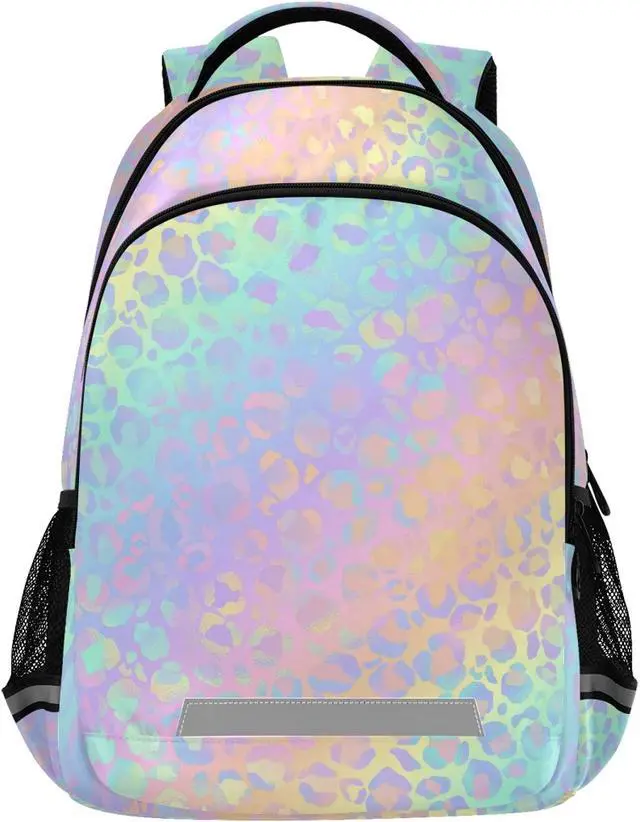 Main image of ALAZA Rainbow Leopard Print Cheetah Backpack Purse for Girls Boys Kids Women Personalized Laptop Notebook Tablet School Bag Stylish Casual Daypack, 13 14 15.6 inch