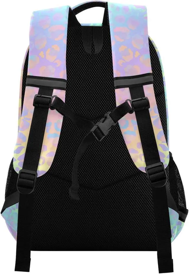 Alt view image 2 of 5 - ALAZA Rainbow Leopard Print Cheetah Backpack Purse for Girls Boys Kids Women Personalized Laptop Notebook Tablet School Bag Stylish Casual Daypack, 13 14 15.6 inch