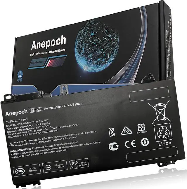 Main image of Anepoch RE03XL Laptop Battery Compatible with HP ProBook 430 440 445 450 455R G6 G7 Serie Notebook HSTNN-OB1C HSTNN-UB7R HSTNN-DB9A L32407-AC1 L32407-2B1 L32407-541 L32656-005 11.55V 45Wh 3750mAh
