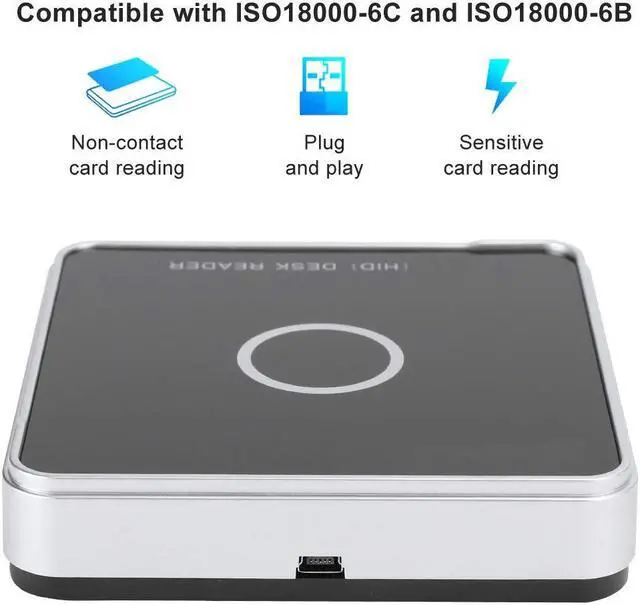 Alt view image 5 of 5 - UHF RFID Card Reader Writer, 915MHZ RFID Reader Writer USB Desktop Reader Writer NonContact Electronic Tag Access Control System Plug and Play