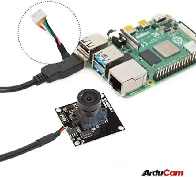 Alt view image 5 of 5 - Arducam 5MP Wide Angle USB Camera for Computer, 1/4" CMOS OV5648 Mini UVC USB2.0 Video Webcam with Microphone, with 3.3ft/1m Cable