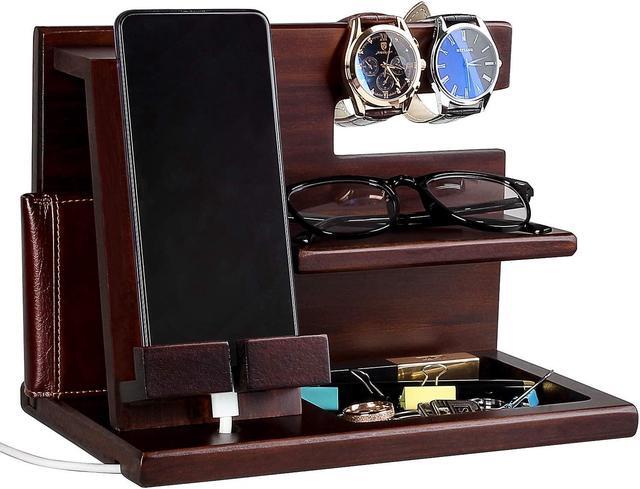 Alt view image 2 of 5 - Personalized Wood Phone Docking Station - Presents for Dad - Best Dad Ever - Perfect for Birthday, Christmas, Fathers Day