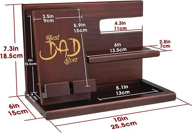 Alt view image 4 of 5 - Personalized Wood Phone Docking Station - Presents for Dad - Best Dad Ever - Perfect for Birthday, Christmas, Fathers Day