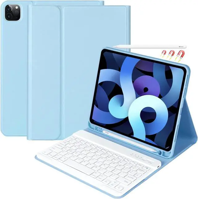 Main image of Keyboard Case for iPad Air 11 inch (M3 2025 / M2 2024) & iPad Pro 11 inch (4th/3rd/2nd/1st) Gen - Magnetic Detachable Bluetooth Keyboard with Pencil Holder for 10.9" iPad Air 4th/5th Gen (Sky Blue)