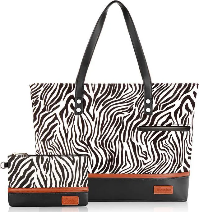 Main image of Laptop Tote Bag for Women Large Canvas Womens Briefcase Waterproof Computer Bag Work Bags for Women Fits 15.6 inch Laptop