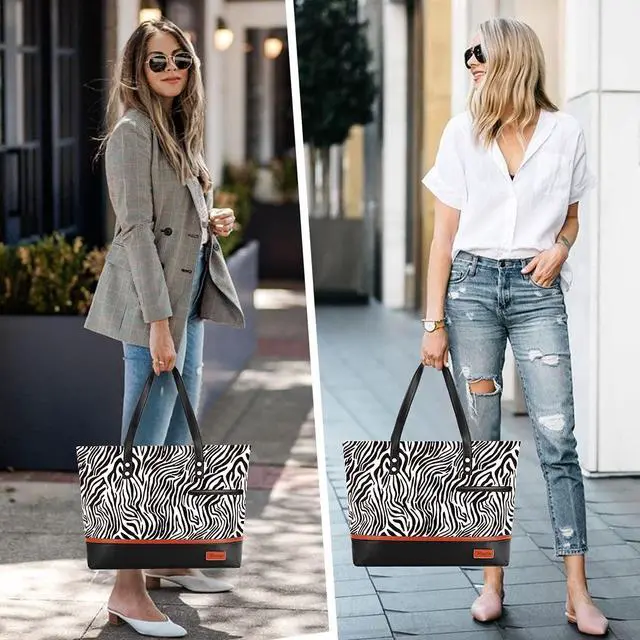 Alt view image 2 of 5 - Laptop Tote Bag for Women Large Canvas Womens Briefcase Waterproof Computer Bag Work Bags for Women Fits 15.6 inch Laptop