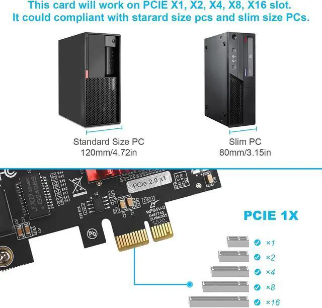 Alt view image 3 of 5 - Dual PCIe Gigabit Network Card 1000M PCI Express Ethernet Adapter with Intel 82575/82576 Two Ports LAN NIC Card for Support PXE for Windows/Windows Server/Linux/Freebsd/DOS with Low Profile