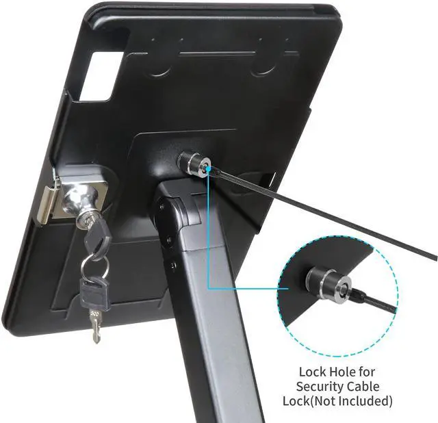 Alt view image 5 of 5 - CarrieCathy Anti-Theft Security Kiosk POS Floor Stand Holder Enclosure for 10.2" 2021 iPad 9th Gen 2020 iPad 8th Gen 2020 iPad 8th Gen 2019 iPad 7th Gen, Flip & 360deg Swivel Design
