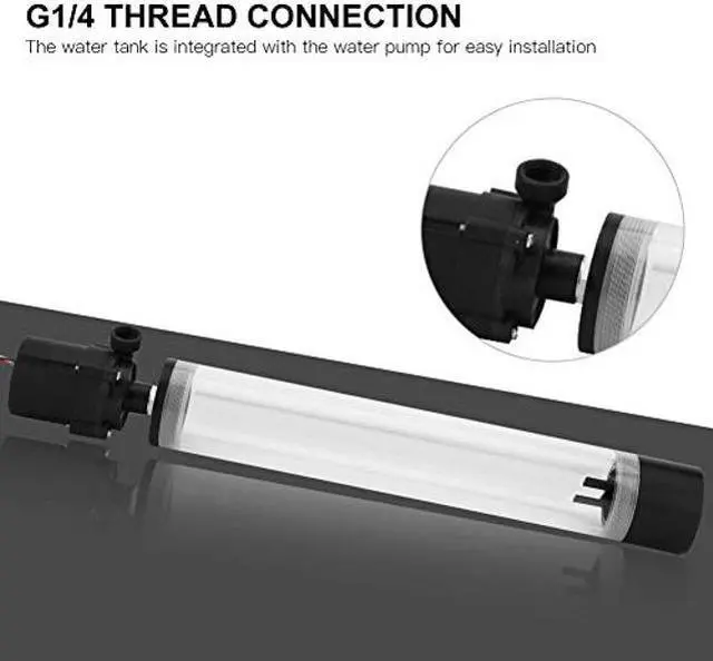 Alt view image 2 of 5 - ciciglow Pump Reservoir Combo,19W 12V CPU Water Cooling Pumpe,G1/4 Thread,800L/H Water Pump Flow, PC CPU Water Cooling System Heat Exchanger Tool(300mm)