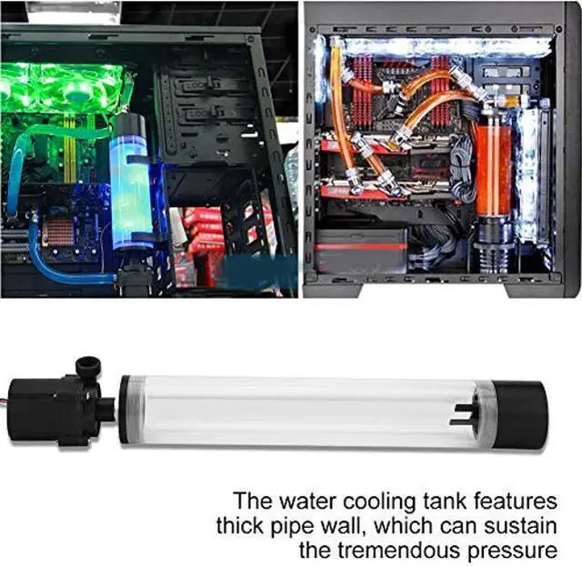 Alt view image 3 of 5 - ciciglow Pump Reservoir Combo,19W 12V CPU Water Cooling Pumpe,G1/4 Thread,800L/H Water Pump Flow, PC CPU Water Cooling System Heat Exchanger Tool(300mm)