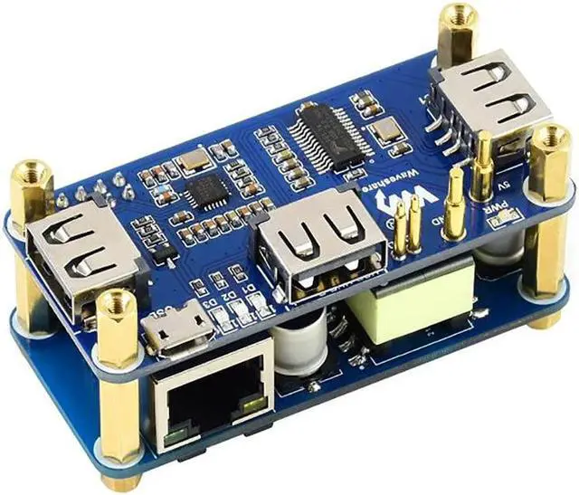 Alt view image 2 of 5 - PoE Ethernet/USB HUB HAT for Raspberry Pi Zero/Zero W/Zero WH, 3X USB 2.0 Ports, 10M / 100M RJ45 Port, 802.3af-Compliant