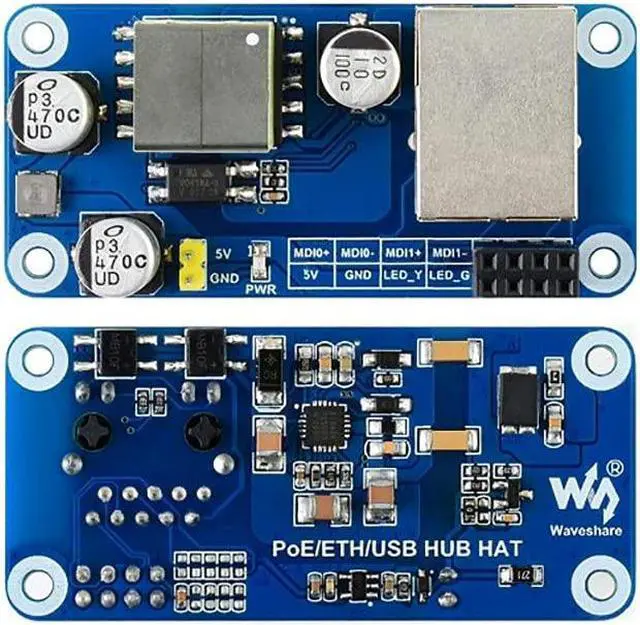 Alt view image 3 of 5 - PoE Ethernet/USB HUB HAT for Raspberry Pi Zero/Zero W/Zero WH, 3X USB 2.0 Ports, 10M / 100M RJ45 Port, 802.3af-Compliant
