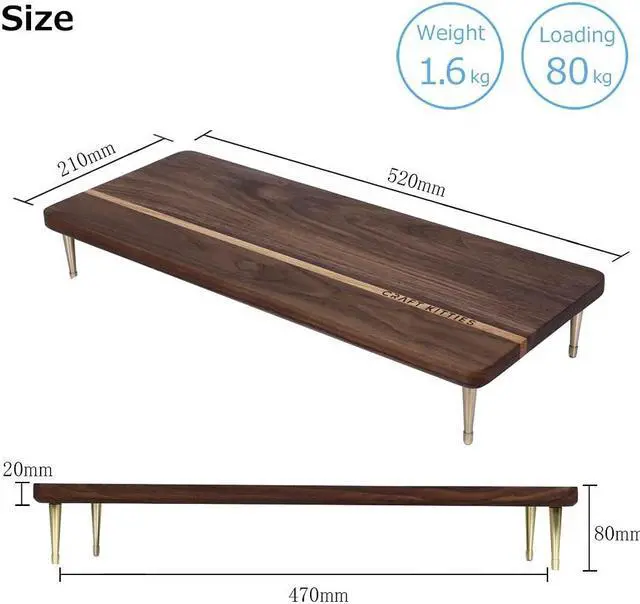 Alt view image 2 of 5 - Monitor Stand Wood Riser Computer Monitor A Sturdy Computer Stand to Elevate Your Screen and Reduce Eye Strain and Maintain Body Position (Walnut Wood)