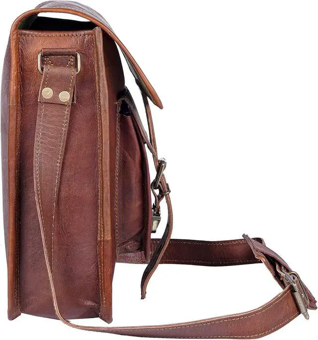 Alt view image 3 of 4 - cuero 11 inch Handmade Crossbody Shoulder Genuine Leather iPad/Tablet Vintage Messenger Bag For 10.5 inch iPad Pro for Women & Men - Gift for Him Her