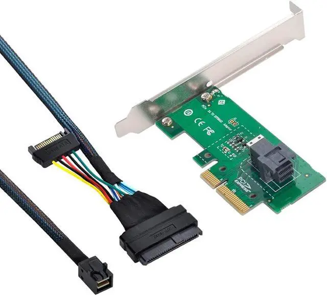 Alt view image 4 of 5 - Chenyang SFF-8643 to PCI-E 4X Adapter with SFF-8639 Cable for Mainboard U.2 SFF-8639 Kit