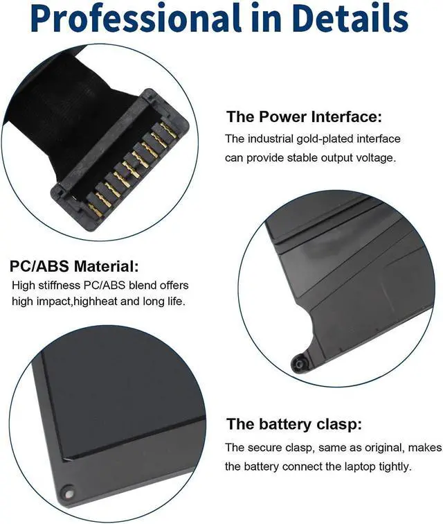 Alt view image 3 of 5 - A1495 A1406 A1465 A1370 Battery Compatible with MacBook Air 11 inch A1465 Mid 2012 Mid 2013 Early 2014 Early 2015,A1370 Mid 2011,MJVM2LL/A MD711LL/A MD711LL/B MD223LL/A 020-7376-A MC968LL/A 020-7377-A