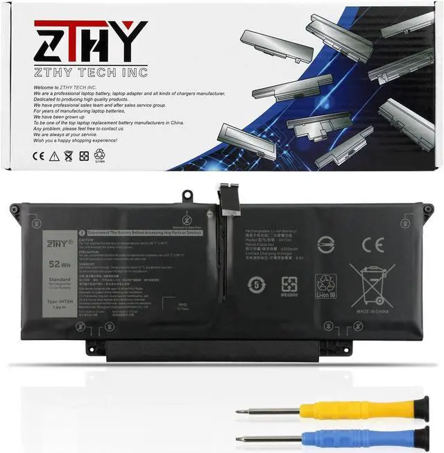 Main image of ZTHY 52Wh JHT2H Laptop Battery Compatible with Dell Latitude 7310 7410 Series Notebook P34S P34S001 35J09 0WY9MP 04V5X2 HRGYV 0HRGYV 7.6V 6500mAh 4-Cell