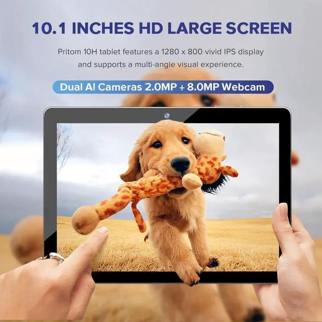 Alt view image 3 of 5 - FANGOR Tablet 10.1 inch Android 11.0 Tablets, Tablet Computer with 2GB RAM 32GB Storage, 2MP+ 8MP Dual Camera, IPS HD Display, WiFi, Bluetooth, Quad-Core Processor, Google Certified, GPS (Gray)