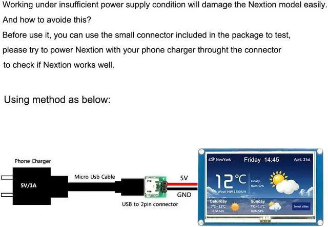 Alt view image 3 of 5 - Ferwooh Nextion Basic Display 4.3'' NX4827T043 4.3inch TFT Resistive Touch Screen Panel 480X272 UART HMI Intelligent LCD Display Module