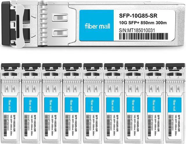 Main image of 10G SFP SR for Cisco Meraki MA-SFP-10GB-SR 10GBASE-SR SFP+ 850nm 300m MMF DOM Transceiver Module Pack of 10