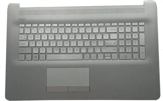 Main image of Replacement for HP Pavilion17BY 17-by 17CA 17-CA Laptop Upper Case Palmrest Keyboard with Backlit Touchpad 2020 Year Assembly Part L92784-001 6070B1714503 Silver
