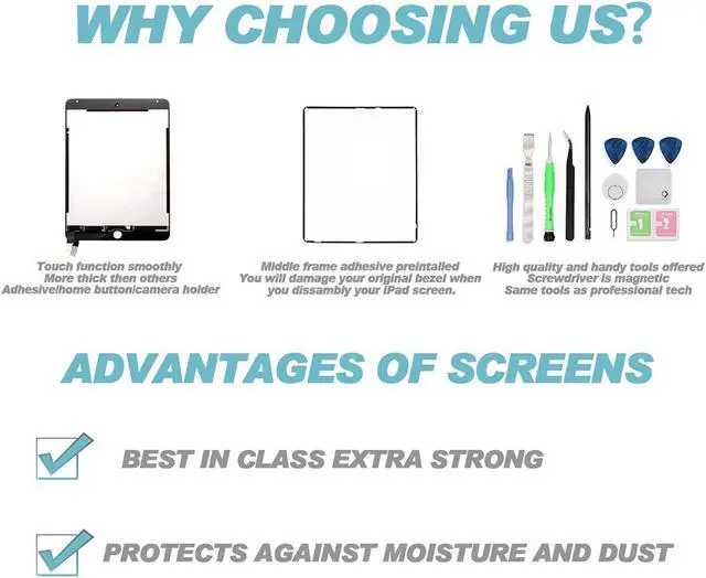 Alt view image 4 of 5 - FixCracked Replacement LCD Screen and Glass Touch Digitizer for ipad Mini 4 with Professional Tool Kit(White)