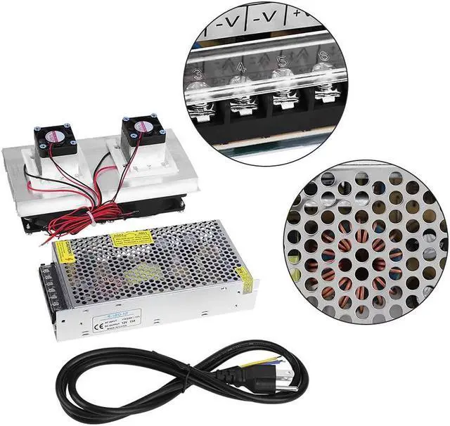 Alt view image 5 of 5 - Garosa 110V Thermoelectric Cooler Kit Semiconductor Refrigeration Cooler Kit Refrigerator Cooling System Peltier DIY Air Cooling Device with Power(US Plug)