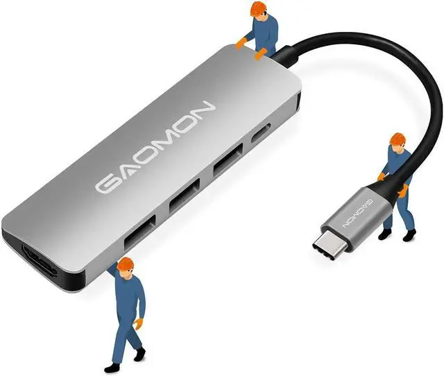 Main image of GAOMON AD01 USB C Hub/Dork - 5 in 1 portble Docking Station with 1 x 4K HDMI Output, 3 x USB 3.0 Ports, 1 x USB-C Port, Compatible with Mainstream Laptop/Smart Tablet/Phone and Other USB-C Device