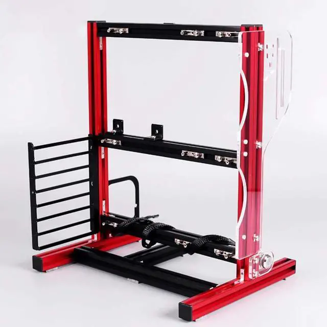 Main image of ATX/M-ATX/ITX Open Chassis Vertical Overclocking Open Aluminum Frame Chassis Rack Support Graphics Card, 20x20 Aluminum ATX/M-ATX DIY Bracket Open Chassis(red)