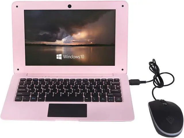 Alt view image 2 of 5 - Goldengulf Windows 10 Portable Computer Laptop Mini 10.1 Inch 32GB Ultra Slim and Light Netbook Intel Quad Core PC HDMI USB Netflix YouTube for Children (Pink)