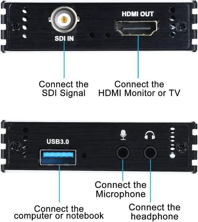 Alt view image 5 of 5 - SDI Capture Card USB 3.0, SDI to USB 3.0 with HDMI Loopout, 1080P 60Fps SDI HDMI Video Audio Capture for Game Streaming Video Recording for Windows, Linux, OS