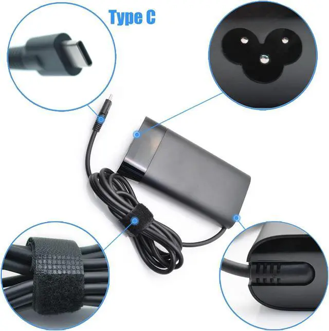 Alt view image 5 of 5 - HP Laptop Charger HP Spectre X360 HP 904144-850 904082-003 ADP-90FE 2ln85AA Envy X360 17-cw0097nr 90W 65W USB-C AC Adapter Power Supply for hp elitebook Charger