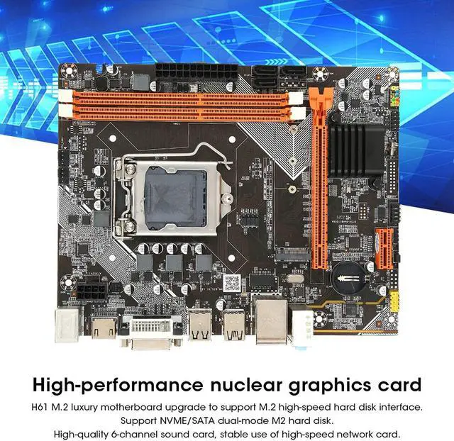 Alt view image 3 of 5 - MATX M.2 A 1155 Motherboard, DDR3 1066/1333/1600MHz Computer Mainboard, Supports VGA+HDMI+DVI Output, Supports NVME+NGFF + SATA2.0 Channel