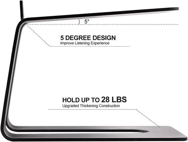 Alt view image 4 of 5 - HOPWELL Desktop Speaker Stands, Pair, Professional Studio Monitor Stand for Bookshelf Speakers,Premium Desk Surround Sound Speaker Riser