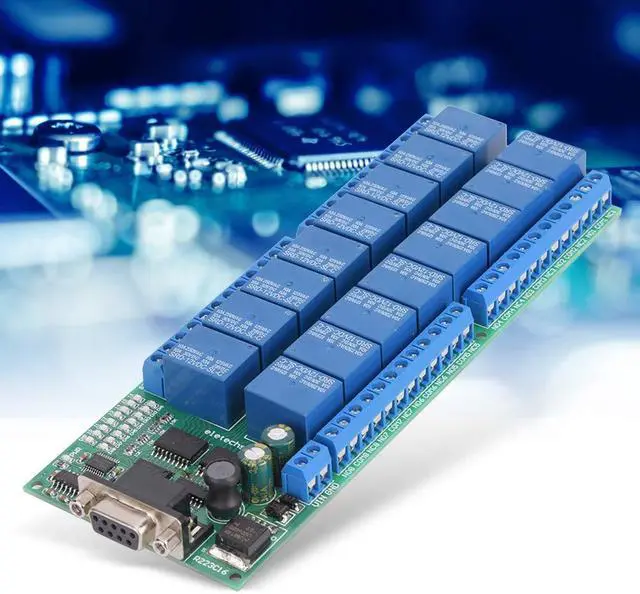 Main image of Jeanoko RS232 DB9 Female Interface 16-Channel Relay Board Serial Port Smart Module 8 Working Modes Relay Module for Automation Control