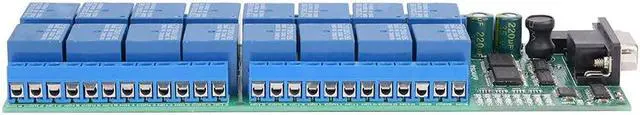 Alt view image 4 of 5 - Jeanoko RS232 DB9 Female Interface 16-Channel Relay Board Serial Port Smart Module 8 Working Modes Relay Module for Automation Control