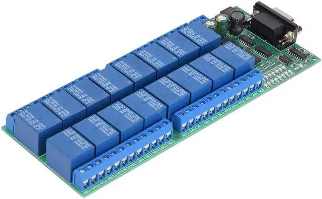Alt view image 5 of 5 - Jeanoko RS232 DB9 Female Interface 16-Channel Relay Board Serial Port Smart Module 8 Working Modes Relay Module for Automation Control
