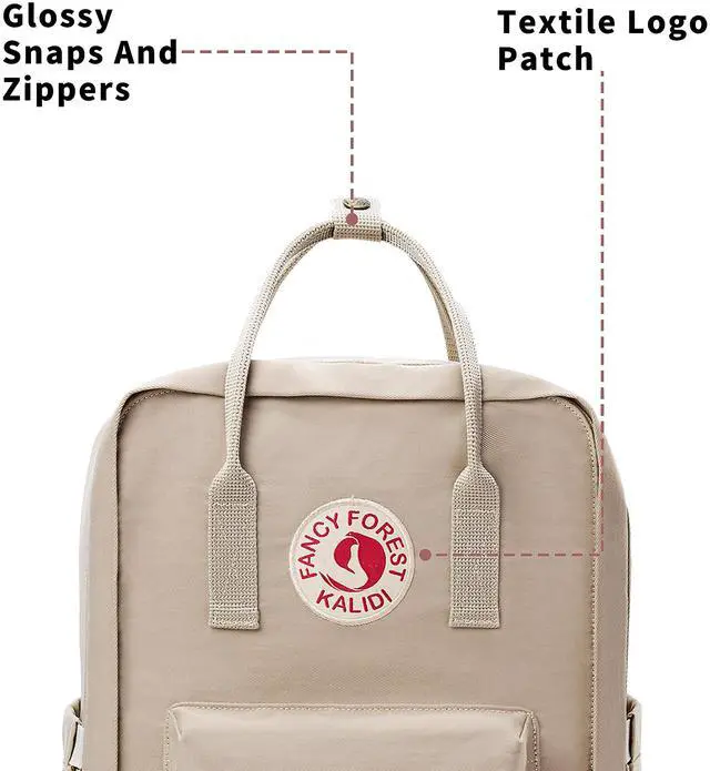 Alt view image 2 of 5 - KALIDI Casual Laptop Backpack 15 Inches Classic Camping Rucksack Travel Outdoor Square Daypack College Hiking Gym Bag, Khaki