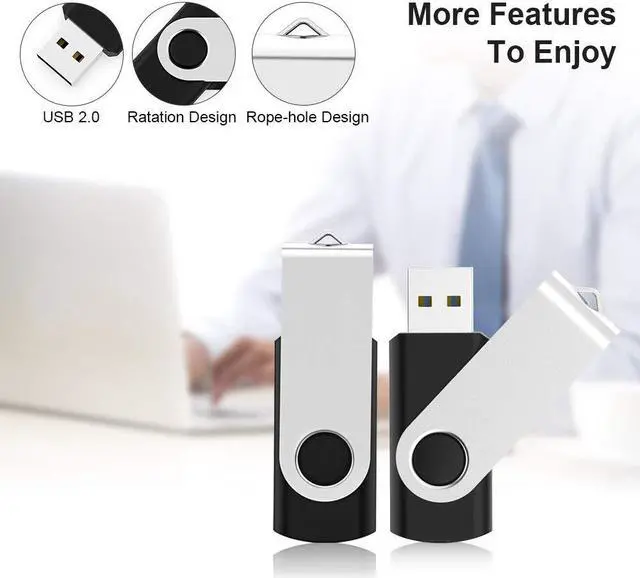 Alt view image 5 of 5 - KEXIN 20 Pack 32 GB Flash Drive 3.0 Thumb Drive 32G Transfer Speed Up to 80MB/s Swivel USB 3.0 Flash Drive 20 Pack 3.0 Jump Drive Black