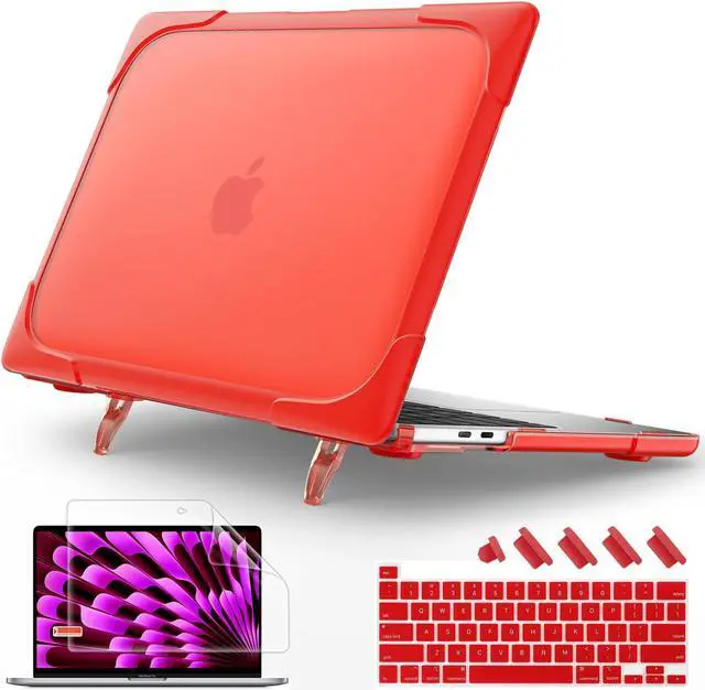 Main image of May Chen for MacBook Pro 16 inch Case 2019 Release A2141, Strong Case [Heavy Duty][Dual Layer] Hard Case Cover with Rubberized TPU Bumper for MacBook Pro 16" with Touch Bar and Touch ID, Red