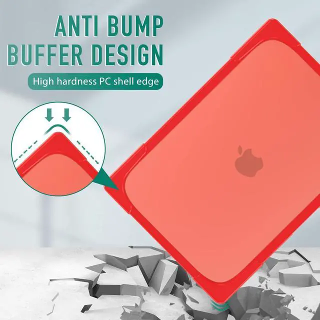 Alt view image 5 of 5 - May Chen for MacBook Pro 16 inch Case 2019 Release A2141, Strong Case [Heavy Duty][Dual Layer] Hard Case Cover with Rubberized TPU Bumper for MacBook Pro 16" with Touch Bar and Touch ID, Red