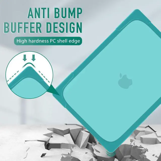 Alt view image 5 of 5 - May Chen for MacBook Pro 16 inch Case 2019 Release A2141, Strong Case [Heavy Duty][Dual Layer] Hard Case Cover with Rubberized TPU Bumper for MacBook Pro 16" with Touch Bar and Touch ID, Blue