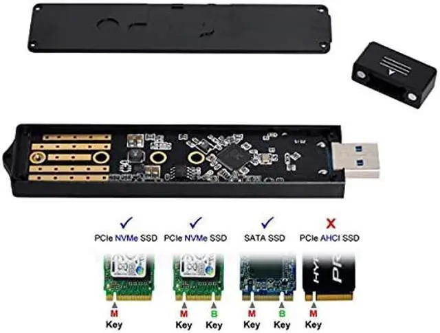 Alt view image 5 of 5 - NFHK USB 3.0 to NVME M-Key M.2 NGFF SATA SSD External PCBA Case Conveter Adapter RTL9210B Chipset