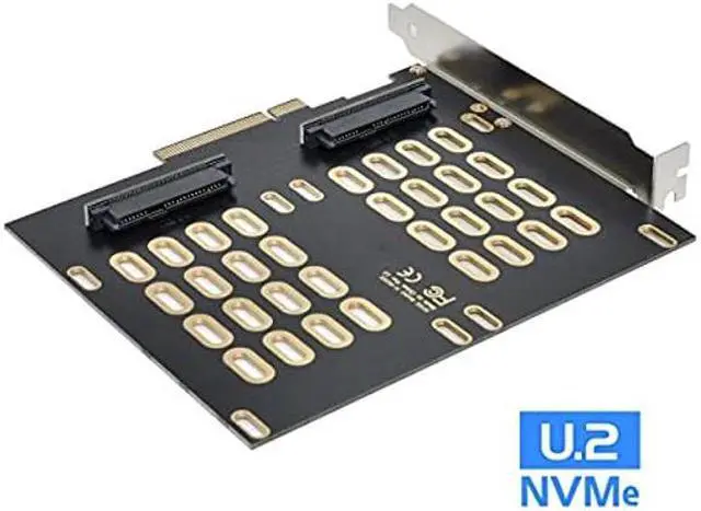 Alt view image 2 of 5 - NFHK Dual 2X U.2 SFF-8639 SSD to PCIE Express 3.0 Gen3 X8 X16 Raid Card VROC Raid0 Hyper Adapter