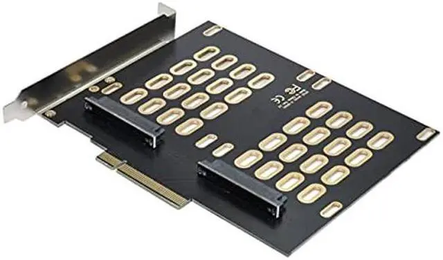 Alt view image 3 of 5 - NFHK Dual 2X U.2 SFF-8639 SSD to PCIE Express 3.0 Gen3 X8 X16 Raid Card VROC Raid0 Hyper Adapter