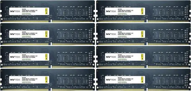 Main image of 128GB (8X16GB) DDR4 3200MHZ PC4-25600 Non-ECC UDIMM NVTEK Desktop PC Computer Memory