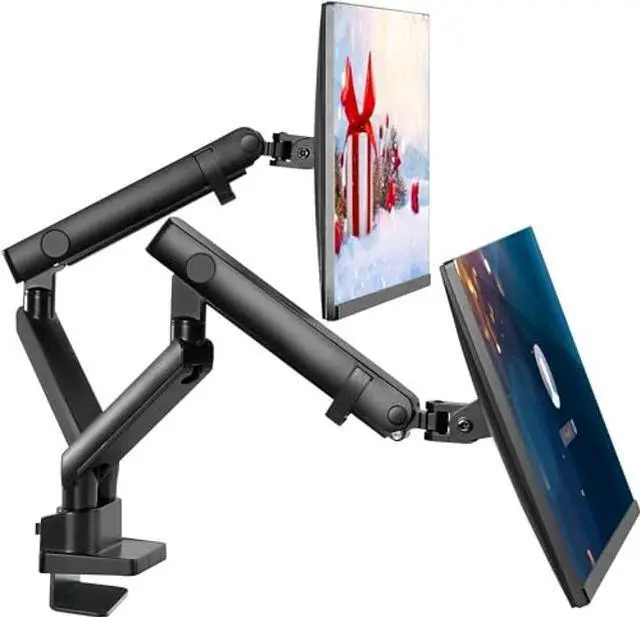 Main image of Dual Monitor Arm, Dual Monitor Mount, Dual Monitor Desk Mount up to 32 Inch Computer Screens, Dual Monitor Stand VESA Mount, Monitor Mount & Monitor Arms for 2 Monitors, Computer Monitor Arms in Black