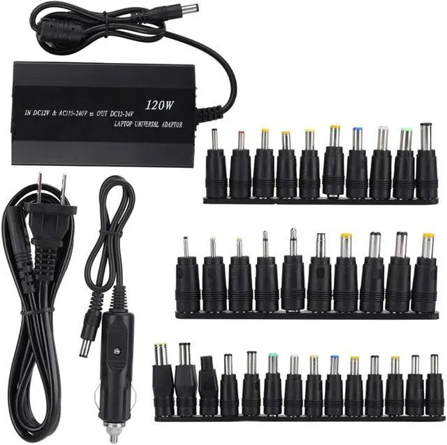 Main image of Universal Power Adapter, 120W Home/Car Use Notebook Power Adapter Laptop Power Supply Portable USB Computer Charging With 34 DC Connectors (US)