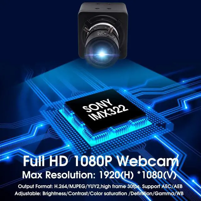 Alt view image 2 of 5 - SVPRO 1080P USB Camera with Zoom 2.8-12mm Varifocal Lens,Manual Focus, IMX323 Sensor,Low Light Zoom Webcam UVC USB Plug and Play External Computer Camera for PC,Laptop, Support H.264